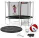 Батут Hop-Sport 10ft (305см) чорно-зелений з внутрішньою сіткою (4 ноги)