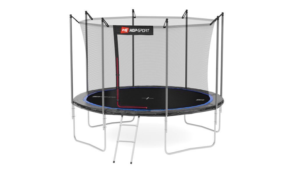 Батут Hop-Sport 12ft (366см) чорно-синій з внутрішньою сіткою