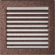 Каминная решетка Kratki медная с жалюзи 22x22