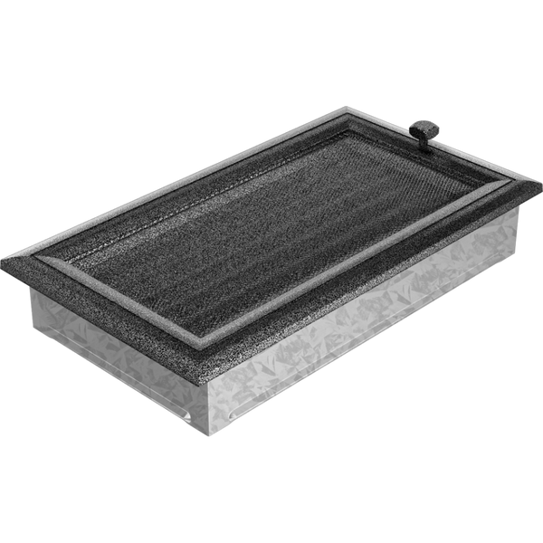 Каминная решетка Kratki Oskar черно-серебряная с жалюзи 17x30