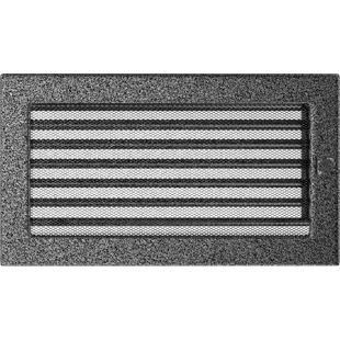 Камінна решітка Kratki чорно-срібна з жалюзями 17x30