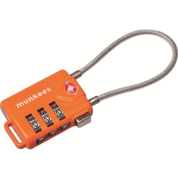 Munkees 3609 брелок-замок TSA Cable Combi Lock orange