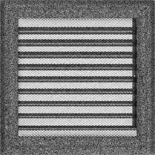 Каминная решетка Kratki Oskar черно-серебряная с жалюзи 22x22