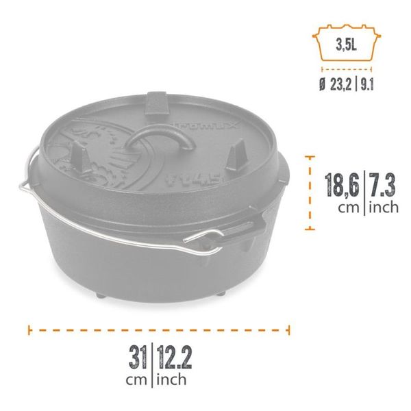 Казан-жаровня чугунная Petromax Dutch Oven на ножках от 3,5 л