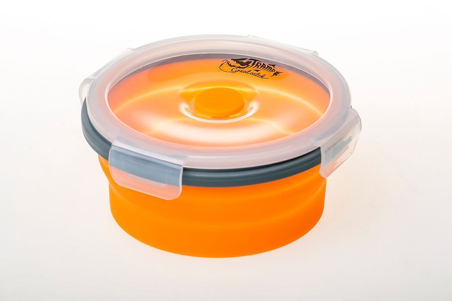 Контейнер TRAMP складной силиконовый с крышкой-защелкой 550 ml, Оранжевый