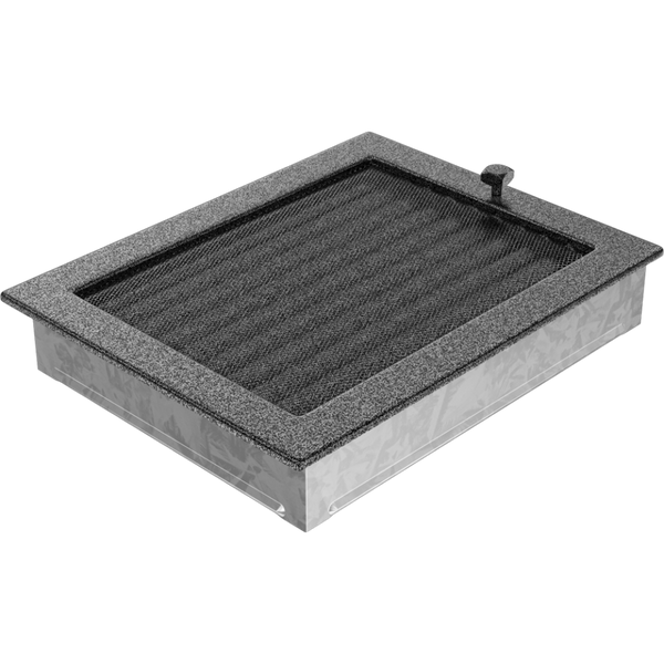 Каминная решетка Kratki черно-серебряная с жалюзи 22x30