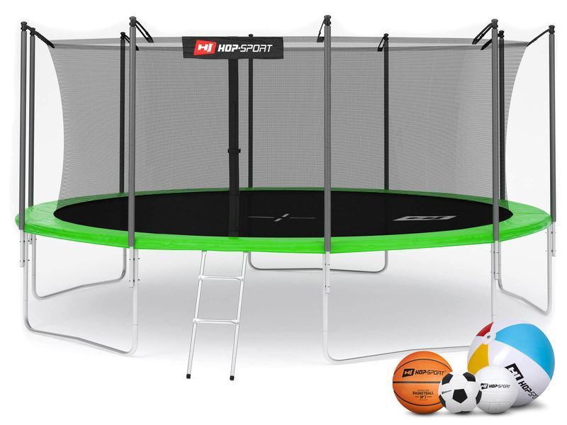 Батут Hop-Sport 16ft (488см) зелений із внутрішньою сіткою