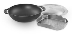 Сковорода ВОК з вставкою-пароваркою и кришкою, Weber Gourmet BBQ System, чавун